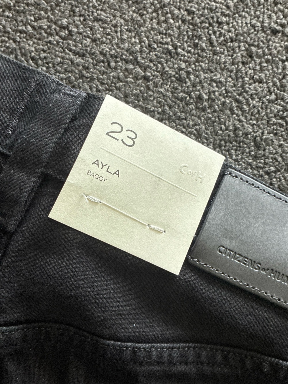 Women’s Citizens Of Humanity Ayla Baggy Jeans Solid Black SZ 23 NWT New - Picture 12 of 13